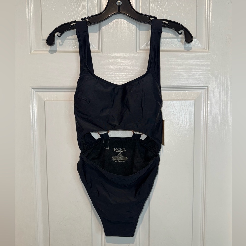 Rachel Elegant Black One Piece Swimsuit. Size XS